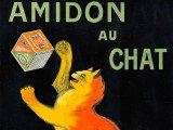 Une affiche avec un chat pour faire la publicité de l'amidon Hoffmann (1912)