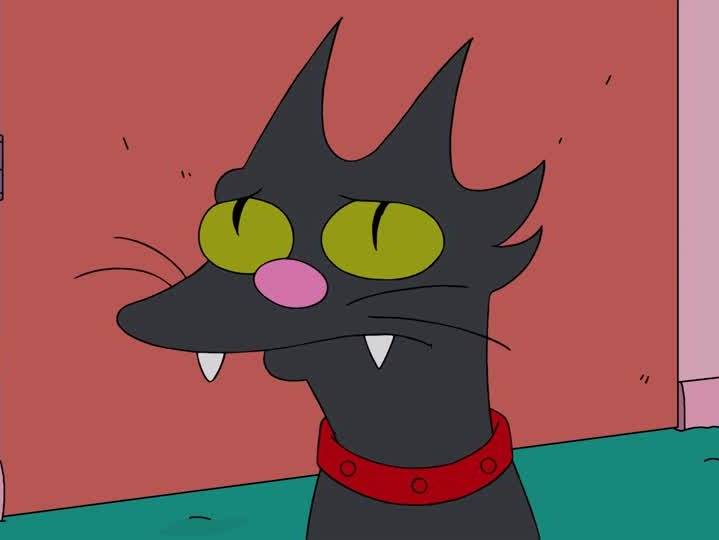 Boule de Neige, le chat noir aux yeux verts dans « Les Simpson »