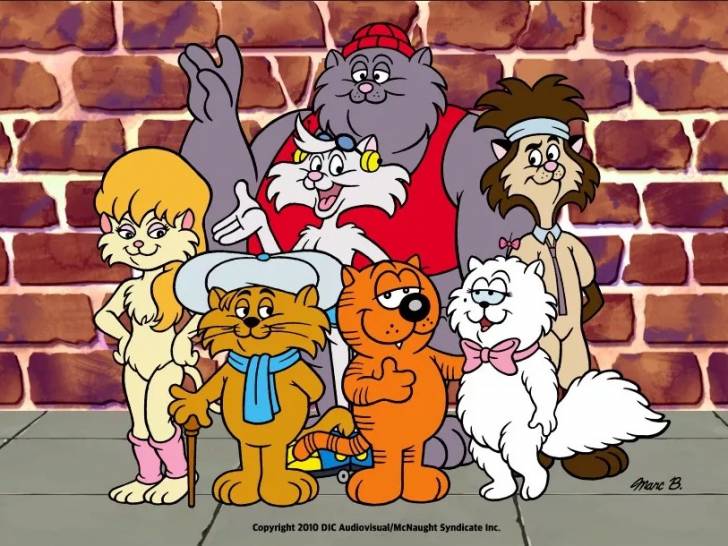 Les personnages de l'anime « Les Entrechats », dont les chats Isidore et Rif Raf