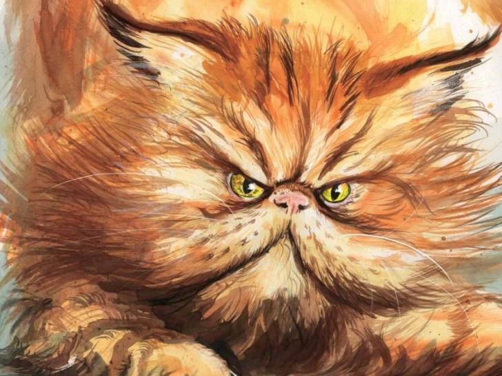 Une illustration de Pattenrond pour le livre « Harry Potter et le Prisonnier d’Azkaban », de J.K. Rowling
