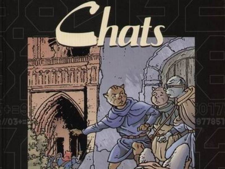 Une image de la bande dessinée « Chats » montrant les hommes-chats