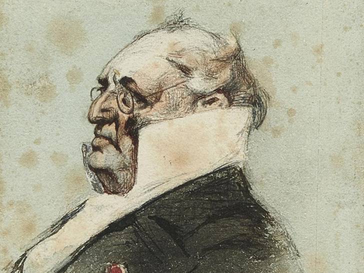Un portrait de profil d'Henry Monnier