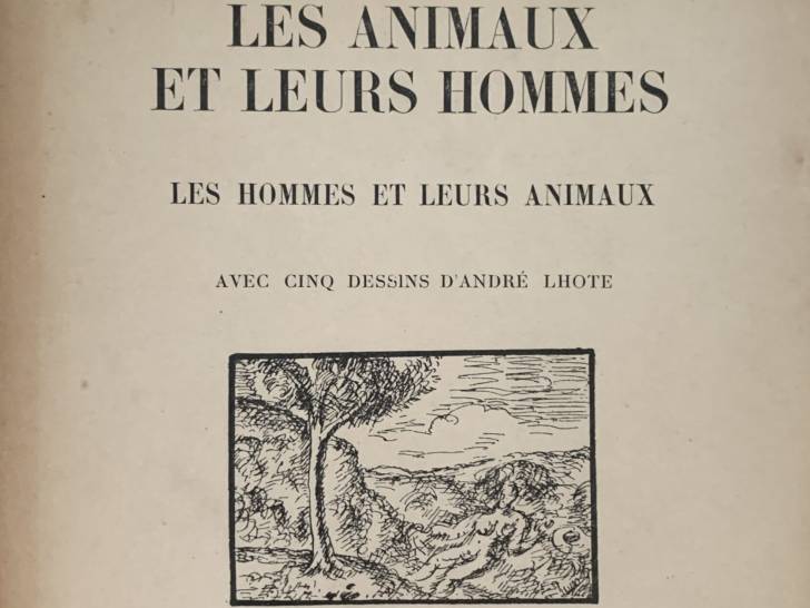 La page de couverture du recueil « Les animaux et leurs hommes, les hommes et leurs animaux », écrit par Paul Eluard