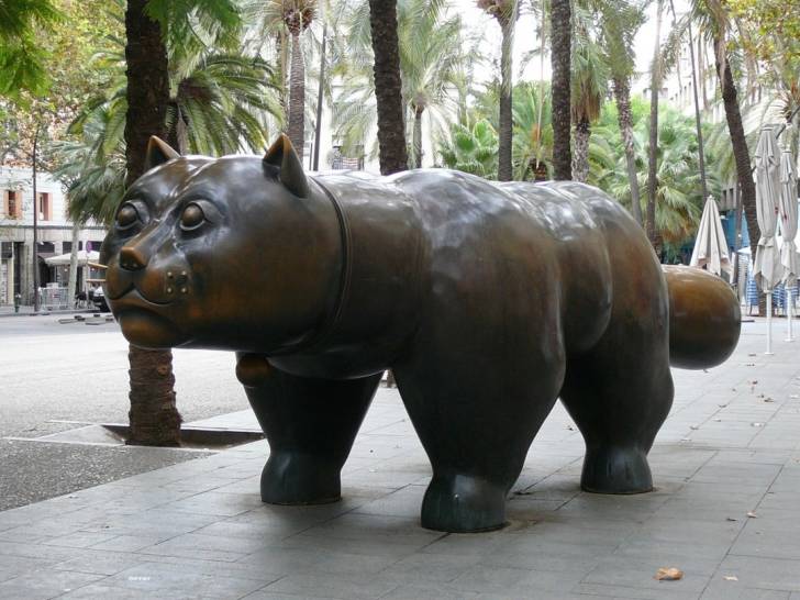 La statue « El Gato » (« le Gros Chat ») à Barcelone, en Espagne