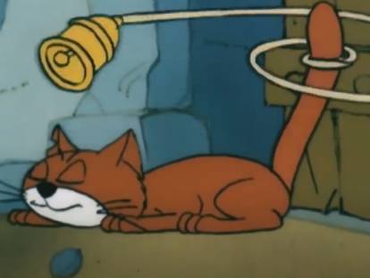 Le chat Azraël dans le dessin animé « Les Schtroumpfs »
