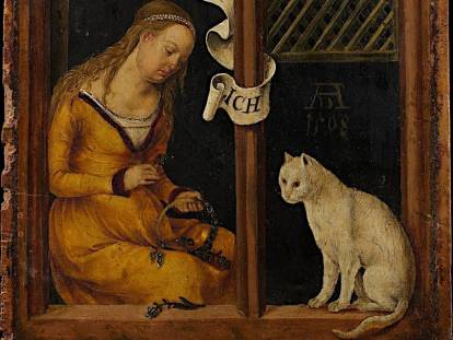 « Portrait d'une jeune femme tenant un chat » par Antonio D'Ubertino Verdi (1525)