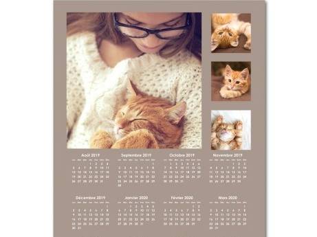 Un calendrier avec des photos de chats