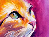 Tableau montrant la tête d'un chat roux