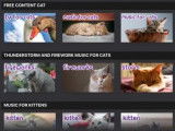 Une capture d'écran de l'application Relax my Cat montrant différentes musiques pour chat