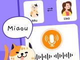 Une capture d'écran de l'application Traducteur d’humain à chat montrant la traduction d'un miaulement