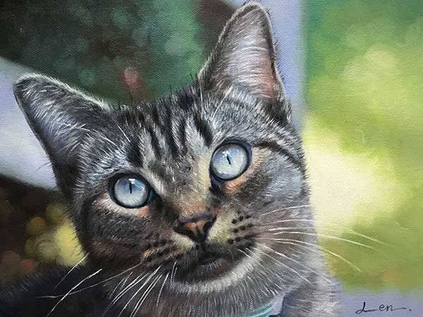 Un tableau du chat façon artiste en cadeau pour quelqu'un qui aime les chats