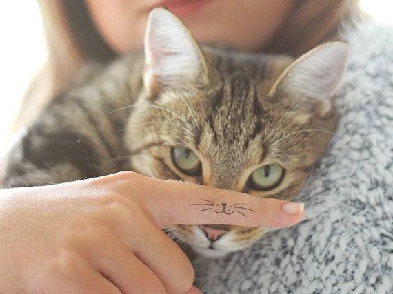 Des tatouages éphémères chat en cadeau pour quelqu'un qui aime les chats