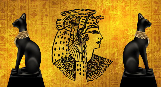 Deux statuettes de chat égyptienne