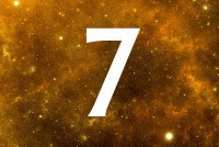 Un chiffre sept sur fond d'étoiles