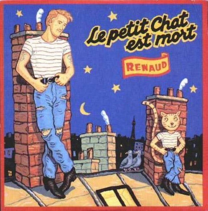 La jaquette du 45 tours de la chanson « Le petit chat est mort », de Renaud