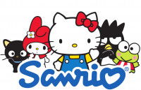 Le logo de Sanrio, et plusieurs de ses personnages
