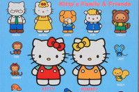 Illustration d'Hello Kitty avec sa famille et ses amies