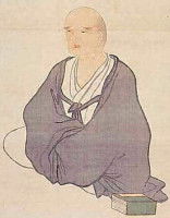 Un dessin traditionnel japonais représentant Yosa Buson assis