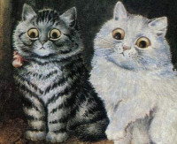 Une illustration de deux chats pour la couverture du livre « Le chat qui regardait les étoiles » de Lilian Jackson Braun