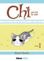 Chi allongée et épuisée sur la couverture du manga « Chi : Une vie de chat »