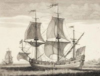 Un dessin d'un bateau militaire français du 17ème siècle