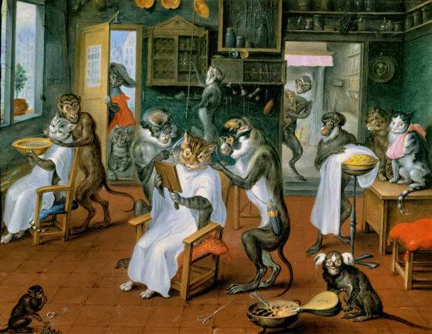 Salon De Coiffure Avec Singes Et Chats De Abraham Teniers 1648