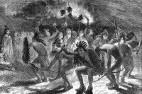 Illustration de la tribu des Apaches en train de danser