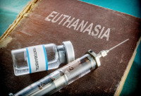 Un produit et une seringue destinés à l'euthanasie