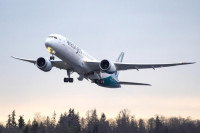 Un avion Westjet au décollage