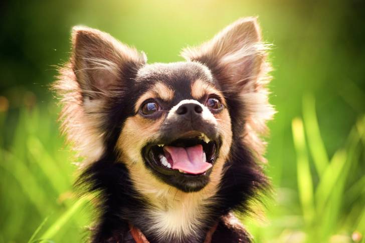 Un Chihuahua avec la gueule ouverte