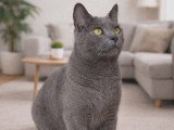 Pilou, chat de type Chartreux à adopter en association